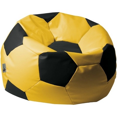 ANTARES Euroball medium Sedací pytel 65x65x45cm koženka žlutá/černá