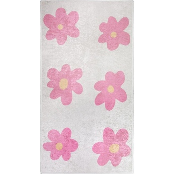 Vitaus Пътека подходяща за пране в розово и цвят слонова кост 80x200 cm Cute Flowers Pink - Vitaus (KRN-6203-Pink-80x200)