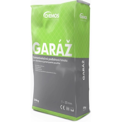 Samonivelační hmota CHEMOS Garáž pro dílny, sklady a garáže – 5–20 mm, 25 kg