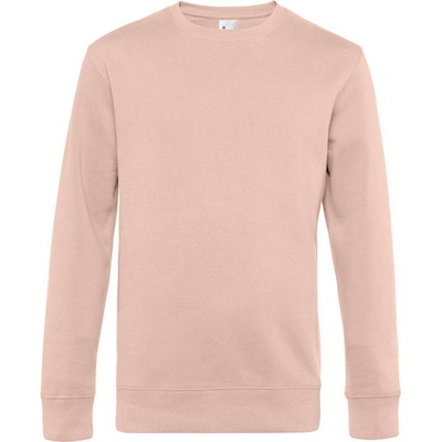B&C KING Crew Neck pánska mikina ružová soft rose