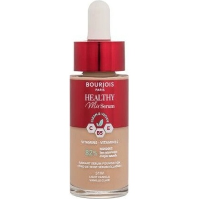 Bourjois Paris Healthy Mix Clean & Vegan Serum rozjasňující tekutý make-up 51 light vanilla 30 ml