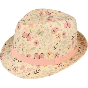 maximo Шапка Maximo Girl's Trilby Butterfly Lining Hat - Wollweiß / Dogwood - размер 55 cm (904-6350-0113)