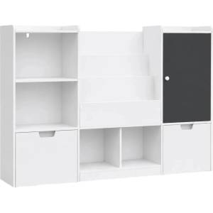 Ginger Home Детски органайзер за играчки Ginger Home - С черна дъска, етажерка, 2 чекмеджета и 6 отделения (AT-BTS-2528)