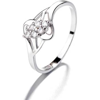 DELIS Пръстен от сребро 925, jw1386, елегантен дизайн с камъни, с родиево покритие (jw1386)