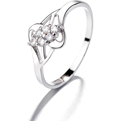 DELIS Пръстен от сребро 925, jw1386, елегантен дизайн с камъни, с родиево покритие (jw1386)