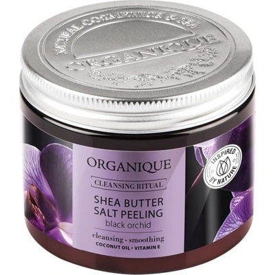 Organique Cleansing Ritual solný peeling s bambuckým máslem Černá orchidej 200 g