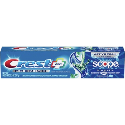 Procter & Gamble Bieliaca proti zápachu z úst Crest PREMIUM Plus Scope Dual Blast 204 g