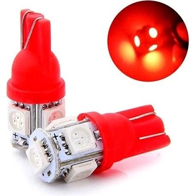 Rabel 24V T10 W5W 5 smd 5050 ČERVENÁ