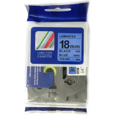 Label Brother TZ-541 - kompatibilná páska - 18mm, podklad: modrý/písmo: čierne - laminovaná