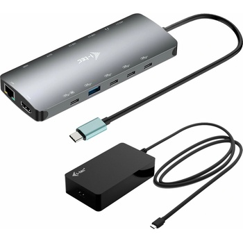 i-Tec USB-C Metal Nano 3x Display Dock, 2x HDMI 1x USB-C video with Power Delivery 140W + i-tec Universal Charger 140 W C31NANOTRIPLED140