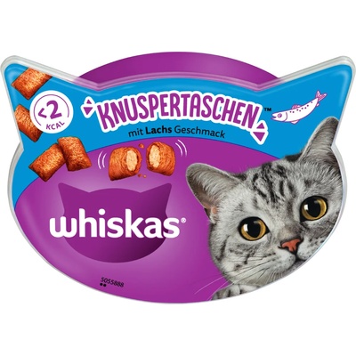 Whiskas 4х180г хрупкави джобчета Whiskas, лакомство за котки - сьомга