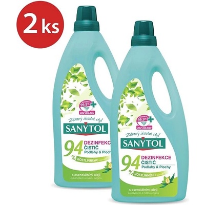 SANYTOL dezinfekce 94% rostlinného původu podlahy a plochy 2 x 1 l