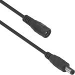 DeTech DC Удължител DeTech, 5.5x2.1 M/F, 5.0m, Черен - 18373