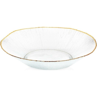 VTE Salátová mísa skleněná zlatá 29,5 cm 1,6 l