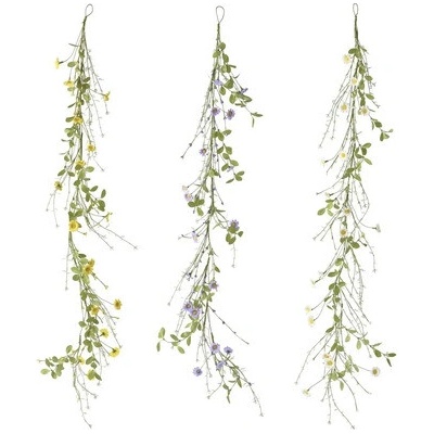 Umělá girlanda s kvítky 120 cm, různé druhy