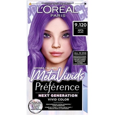 L'Oréal Paris Préférence Meta Vivids semipermanentní barva na vlasy 9.120 Meta Lilac 75 ml