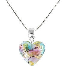 Lampglas Dúhový náhrdelník rainbow fairy s 24-karátovým zlatom v perle NLH28