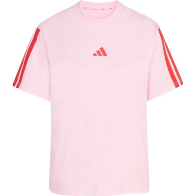 adidas Дамска тениска adidas Women's 3-Stripes SJ Tee B T-shirt - Clear Pink / Pure Ruby - размер XXL (916-6784-0116)