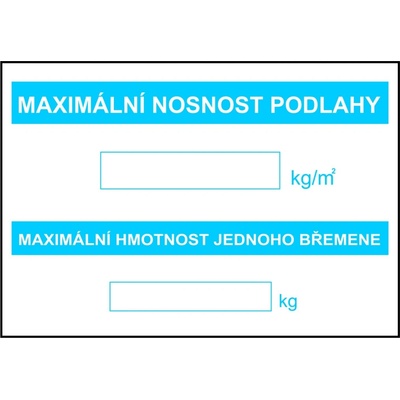 Walteco Maximální nosnost podlahy 297x210mm, formát A4, samolepka , 20034