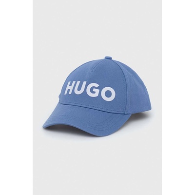 HUGO Памучна шапка с козирка hugo в синьо с апликация (50491522)