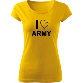 DRAGOWA dámske tričko I love army žltá