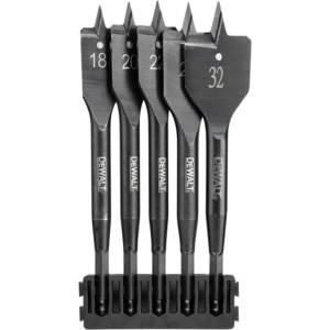 DEWALT - Комплект плоски свредла за дърво от 5 части DT70832 (DT70832)