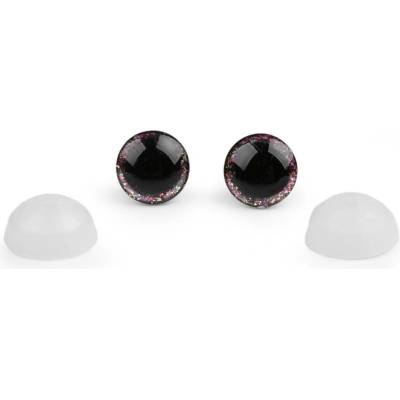 Bezpečnostní očka třpytivá malinová multicolor 12mm