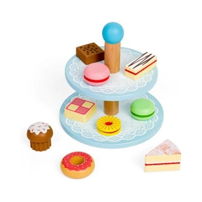 Bigjigs Toys - Детска дървена поставка за торта и лакомства (BJ621)