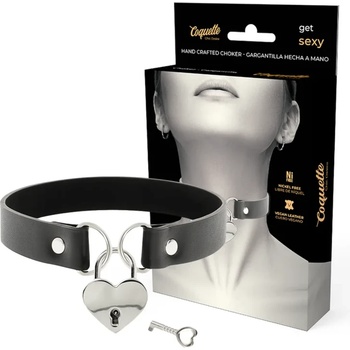 Изискан чокър, сърце с ключалка - Desire Choker Heart Black (D-226910)