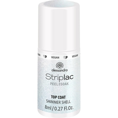Alessandro Striplac Peel or Soak Top Coat Shimmer shell, 8ml