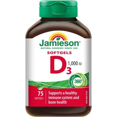 Jamieson Vitamín D3 1000 IU 75 kapslí