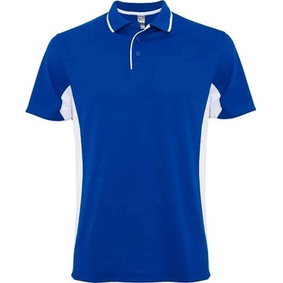 Montmelo unisex športová polokošeľa s krátkym rukávom - Kráľovská modrá / biela, S