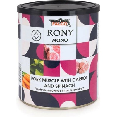 Rony Mono s bravčovým mäsom, mrkvou a špenátom 8 x 800 g