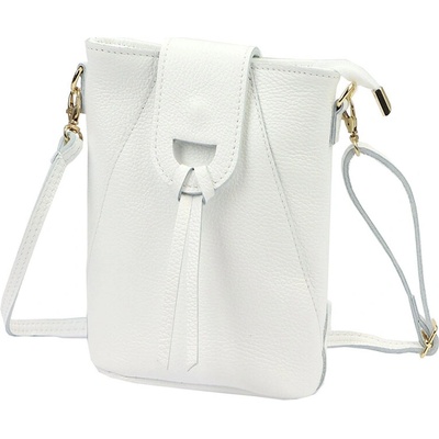 Biela kožená crossbody kabelka na výšku G37212