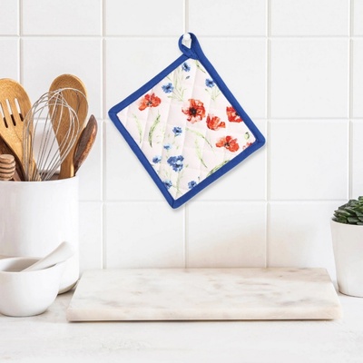 Avax kuchyňská podložka QK-189 vlčí máky červeno-modrá 20 x 20 cm