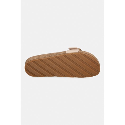 Tommy Hilfiger чехли дамски от кожа TH CLASSIC CORK SANDAL PEARL LTH (FW0FW09344)