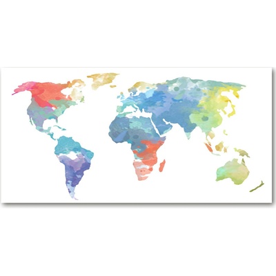 Fotoobraz na skle mapa sveta 100x50 cm