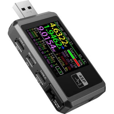 FNIRSI Usb тестер fnirsi fnb48p, черен (fnb48p)