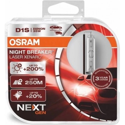 OSRAM XENONOVÁ VÝBOJKA XENARC D1S NIGHT BREAKER LASER +200% 35W 66140XNN – Zboží Mobilmania