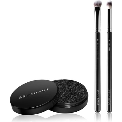 BrushArt Professional Eyeshadow brush set with brush cleaning sponge комплект четки за гримиране на очите