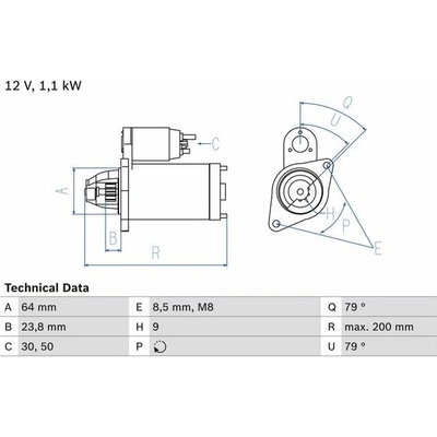 BOSCH Štartér 0986021240