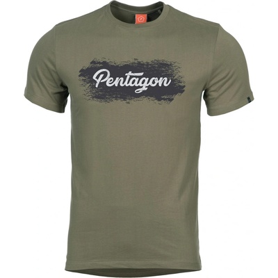 Pentagon Ageron Grunge tričko s potlačou oliva