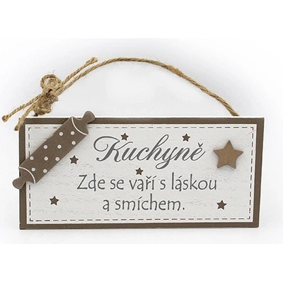 Nekupto Dřevěná cedule do kuchyně Zde se vaří s láskou