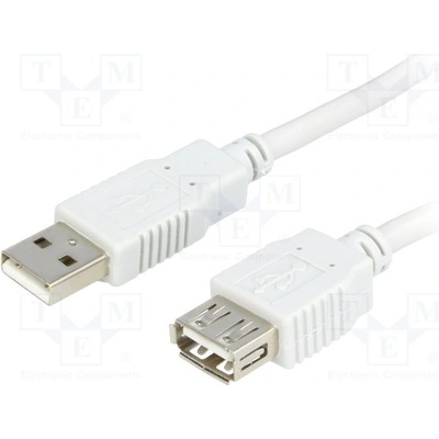 BQ Cable BQC-USB2AAF/2 USB 2.0, USB A zásuvka, USB A vidlice, 2m, světle šedý