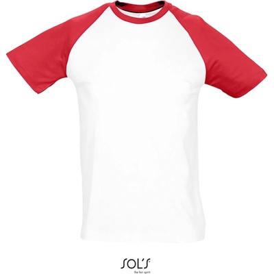 SOL's Collection Tričko Funky 2-barevné raglánové krátký rukáv pánské Bílá/červená