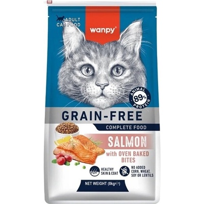Wanpy Беззърнена суха храна за котки със сьомга Wanpy Grain-Free Complete Cat Food