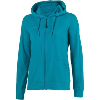 Sweatshirt with Zip Combi Cotton Turquoise Women