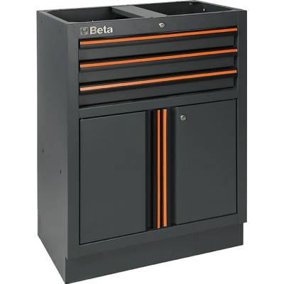 Dvoudveřová skříň se 3 zásuvkami pro sestavu dílenského nábytku C45PRO - Beta Tools