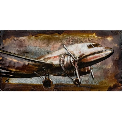 FALC Kovový obraz 3D Letadlo 40 x 80 cm