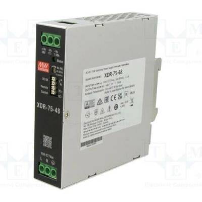 MEAN WELL XDR-75-48 Napájecí zdroj: spínaný; na lištu DIN; 75W; 48VDC; 0÷1,56A; OUT: 1